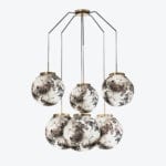 Ceiling Lamp King Sun Murano x6 Black And White