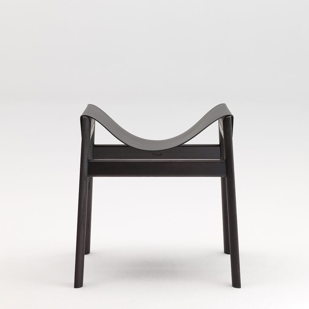 The Invisible Collection Dartagnan Stool David Haymann walnut noyer leather cuir chêne oak