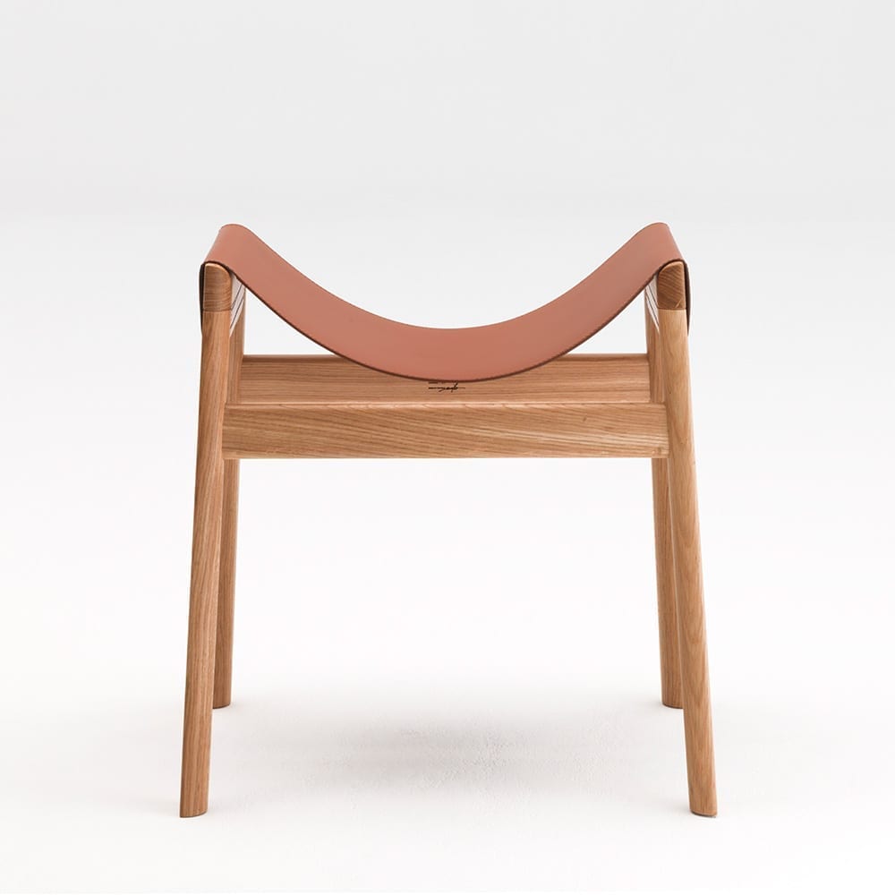 The Invisible Collection Dartagnan Stool David Haymann walnut noyer leather cuir chêne oak