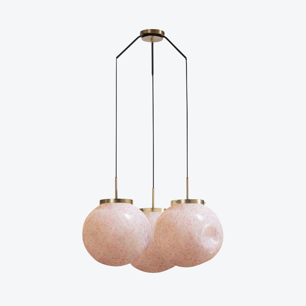 Ceiling Lamp King Sun Murano x3 Pink