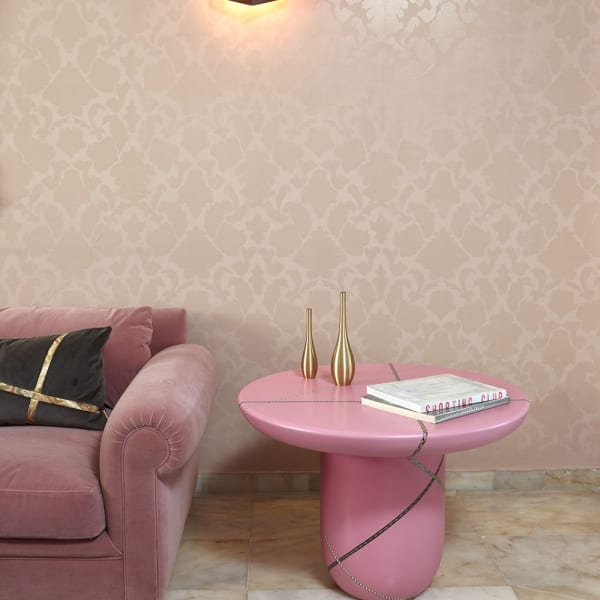 Marquetry Mania Low Table Pink by Nada Debs - The Invisible Collection