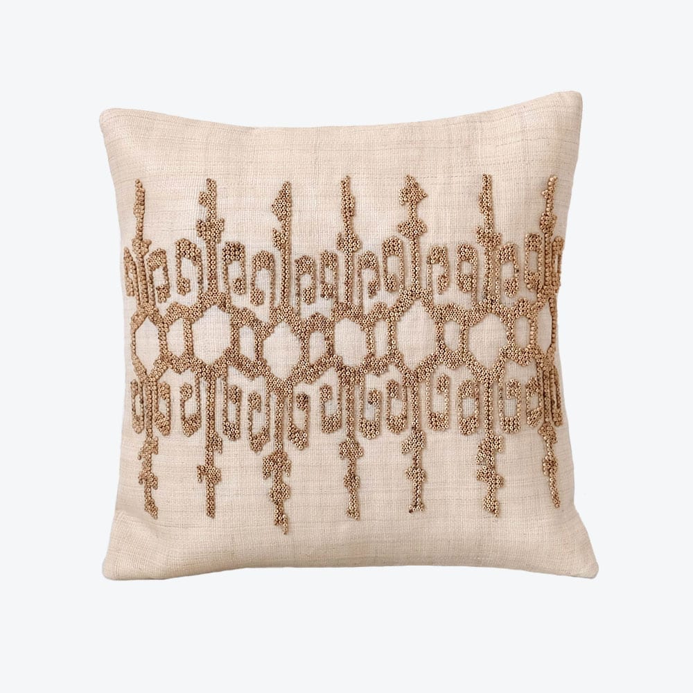 Ikat Beaded Cushion Cover