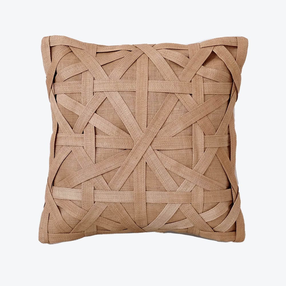 Diamond Large Weave Camel Cushion Cover