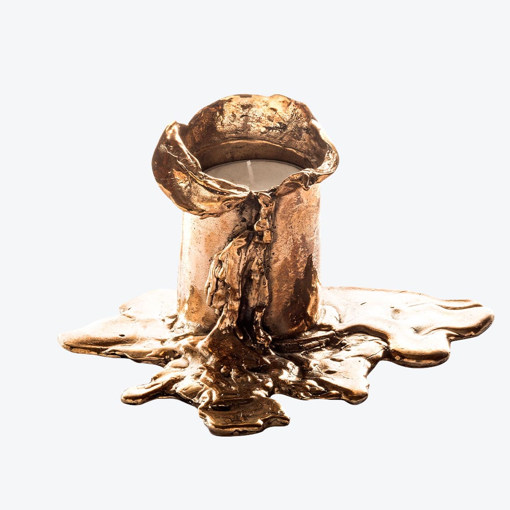 Melted Bronze Candle Holder N°2
