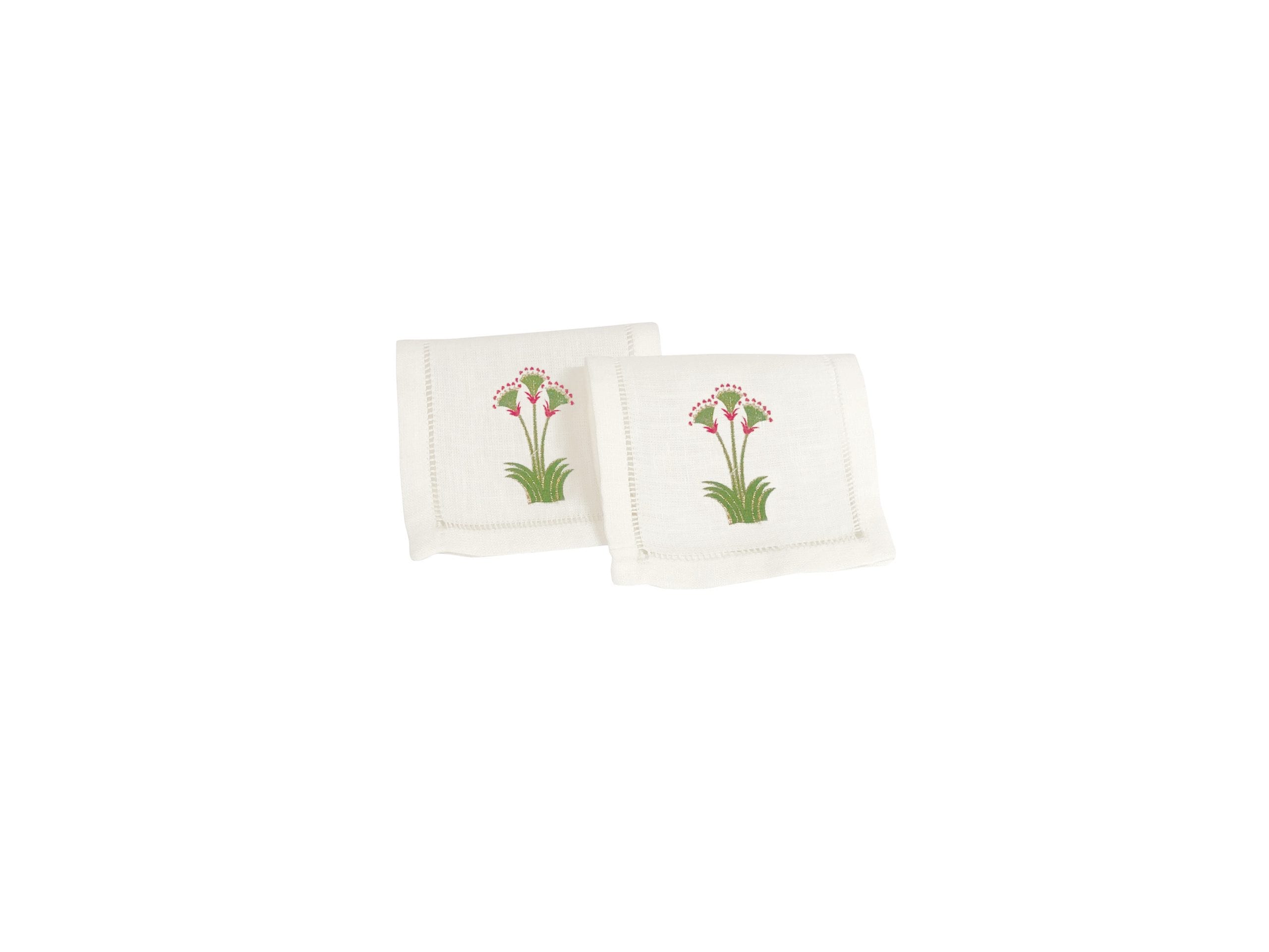 Nile Lotus Cocktail Napkins Green