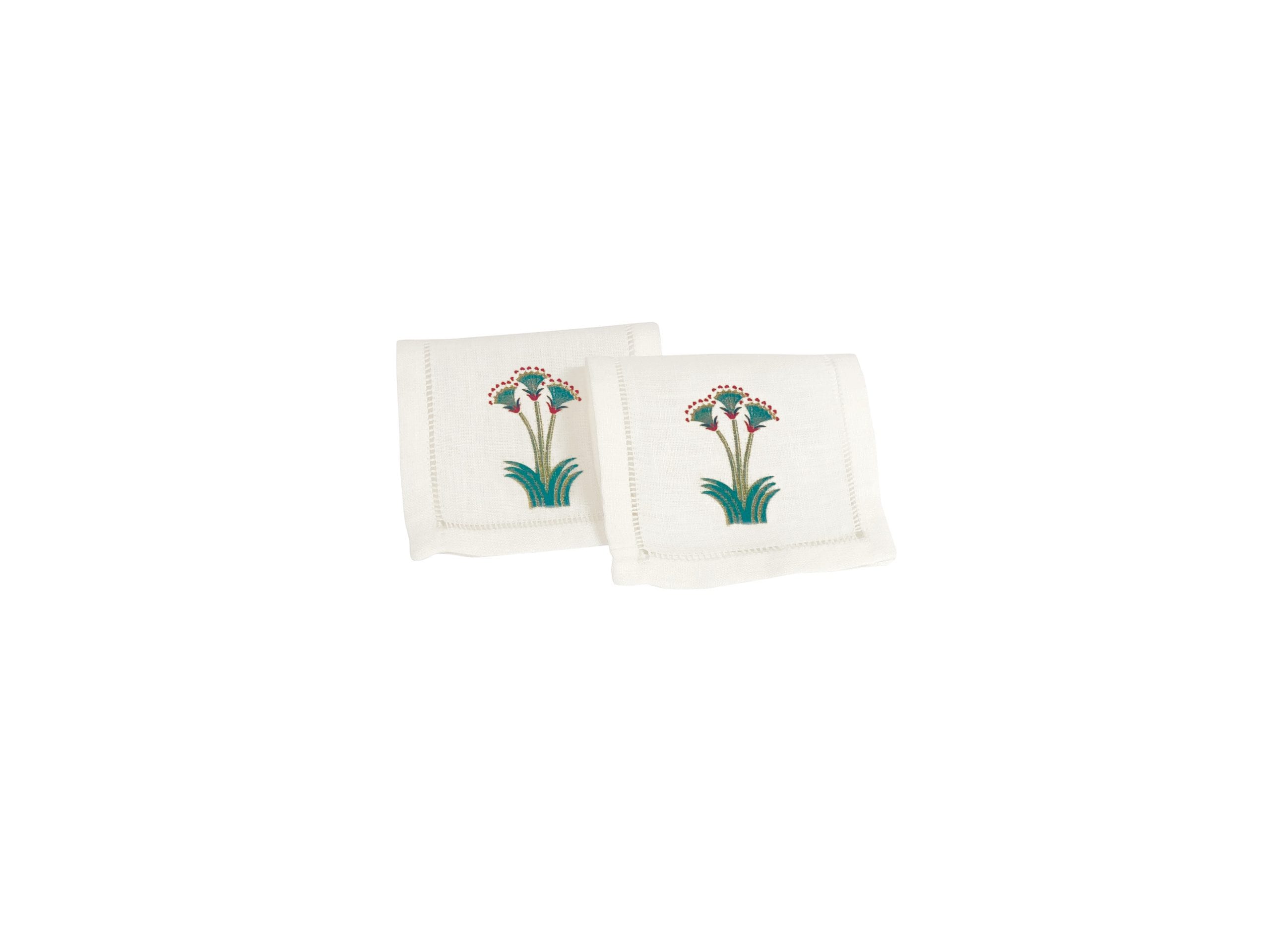Nile Lotus Cocktail Napkins Jade