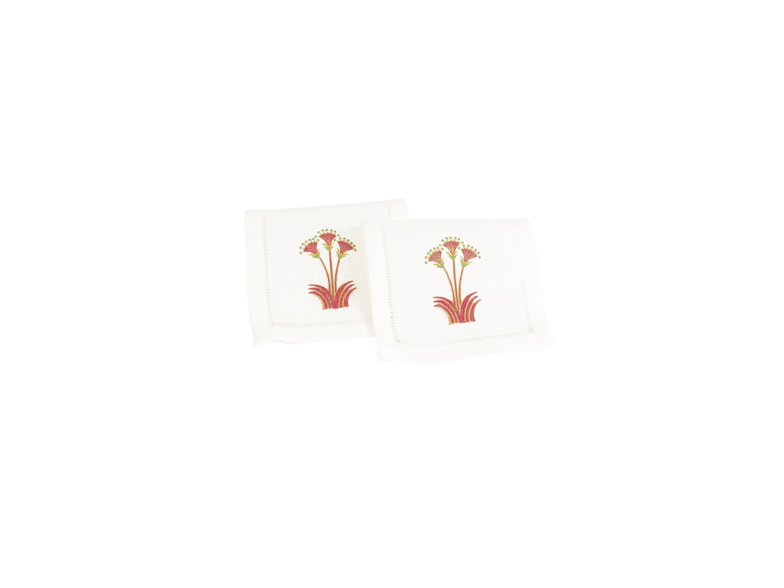 Nile Lotus Cocktail Napkins Rosewood