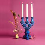 Bougeoir Bleu Triple