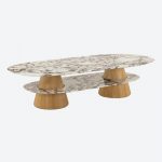 Table Basse Pietra Ovale Marbre Calacatta Viola