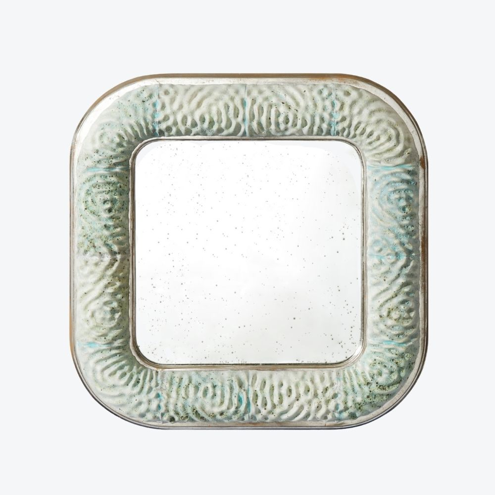 Rocaille Mirror Cyan Lava Stone