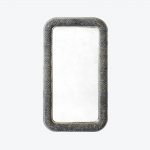 Miroir Rocaille Pierre de Lave Noire