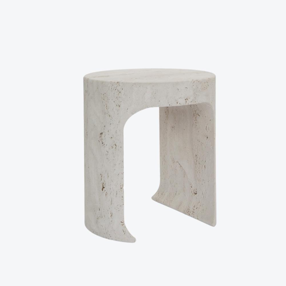 Hellmet Side Table Travertine