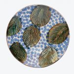Green Leaves Blue Dinner Plate
