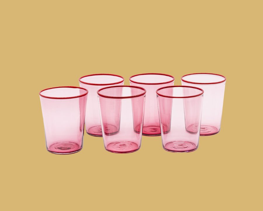 Set of 6 Rose Glasses Spring