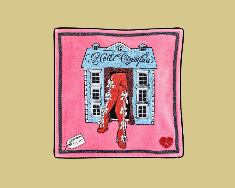 Pink Hotel Logo Pillow
