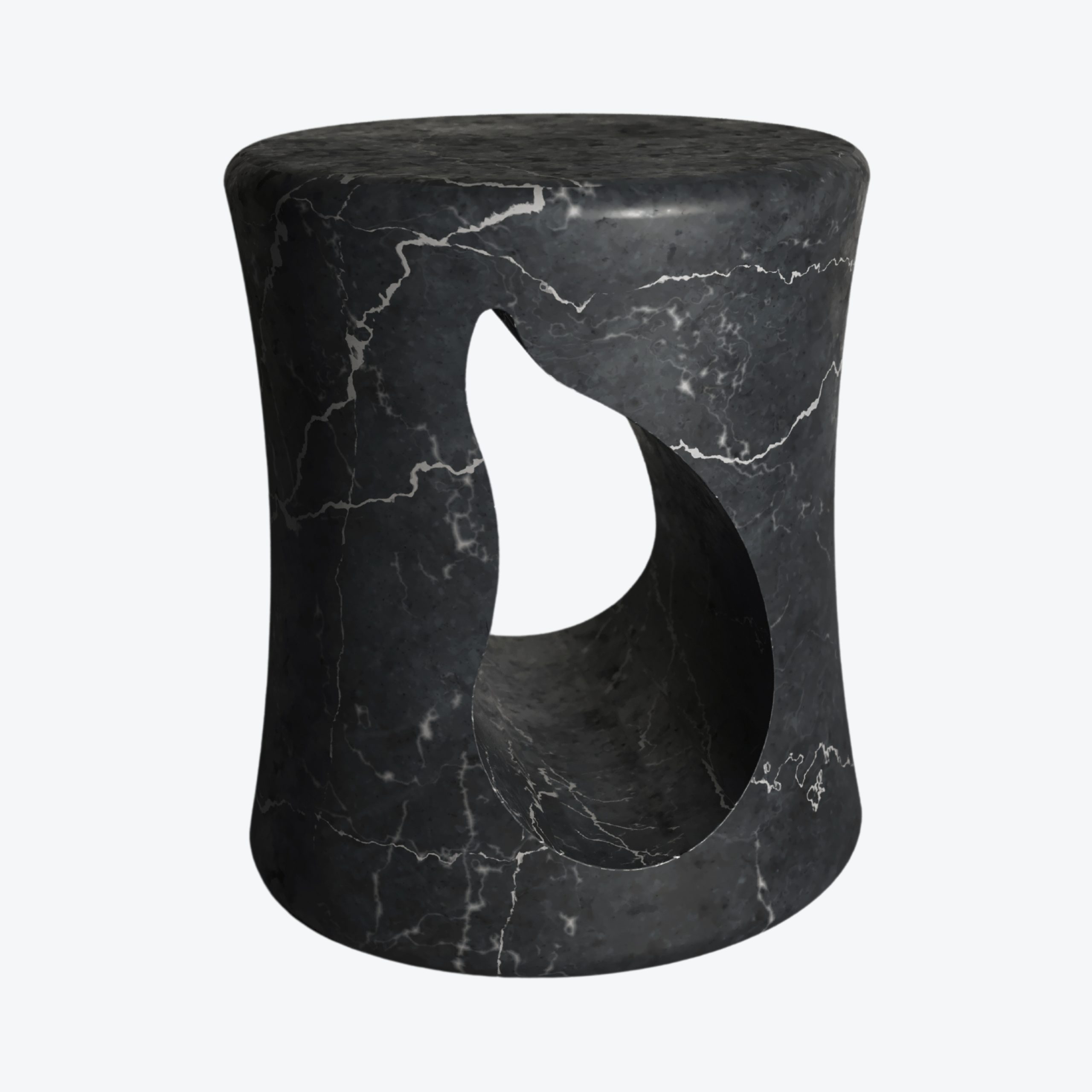 Wilson Black Marble Stool