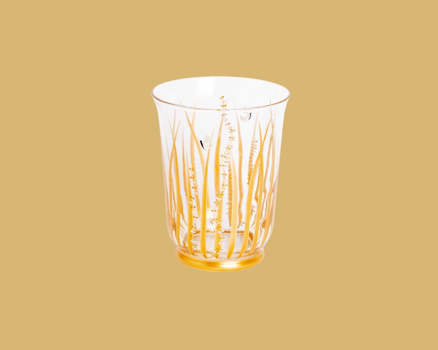 Candle Holder Gold and White