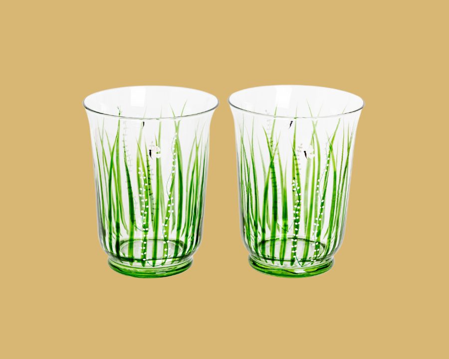 Set of 2 Candle Holders Green