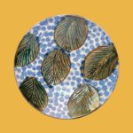 Green Leaves Blue Dinner Plate