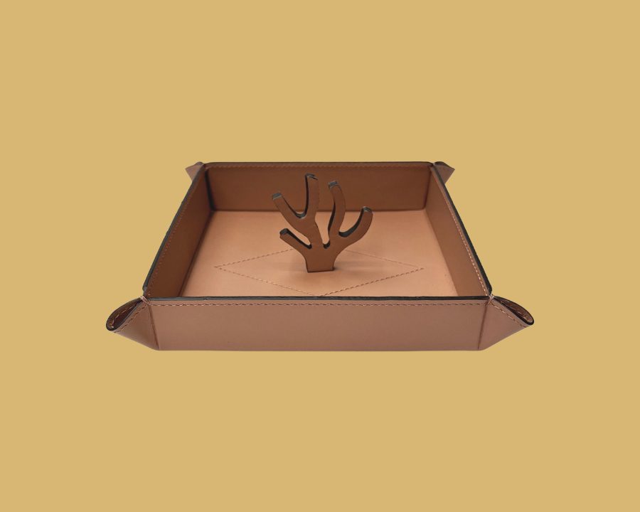 Leather Tray Coral Reef Caffelatte