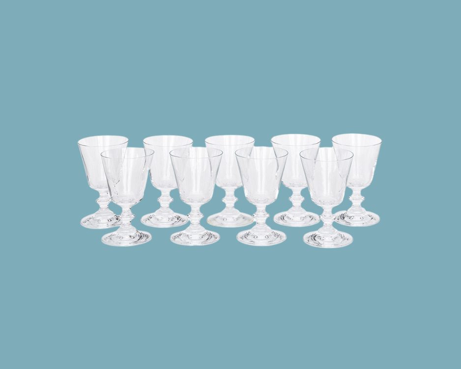 Set of 9 English Rose Water Glasses