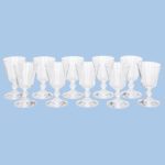 Set of 10 English Rose Wine Glasses