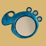 ‘Four’ Small Blue Mirror