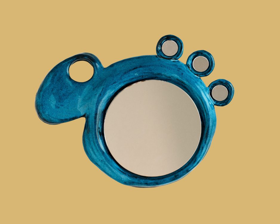 ‘Four’ Small Blue Mirror