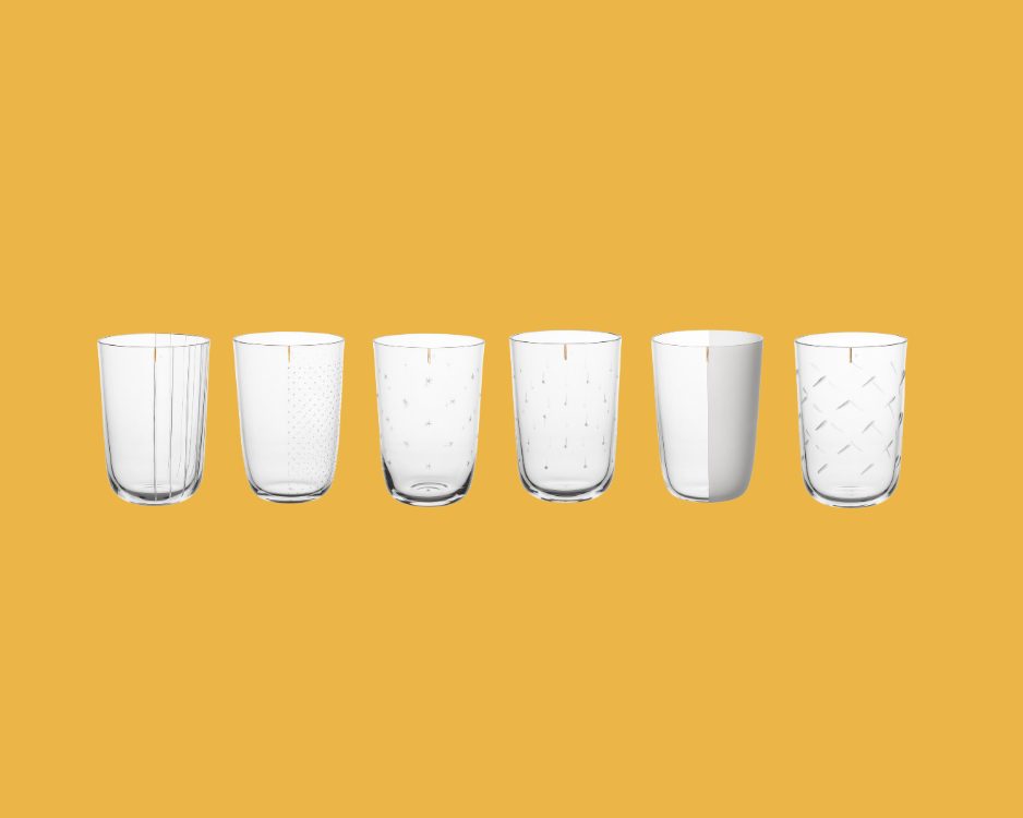 Set of 6 Alphabet Engraved Water tumblers