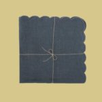 Set of 2 Scalloped Napkins Stone Blue