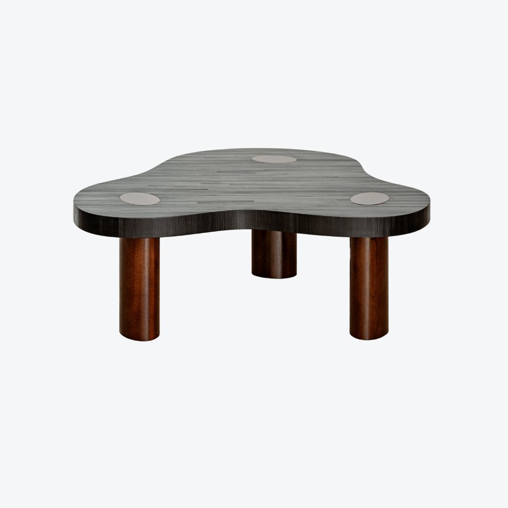 Mahogany Straw Marquetry Mini Cloud Table