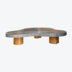 Sky Straw Marquetry Chunky Cloud Coffee Table