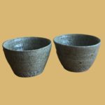Set de 2 Verres Émail Cendré Sans Pied