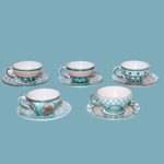 Set de 5 tasses avec 5 soucoupes
