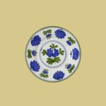 Set of 4 Blossom Dessert Plates Blue