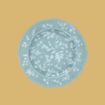 Set of 4 Ginori Floral dinner plates Sage