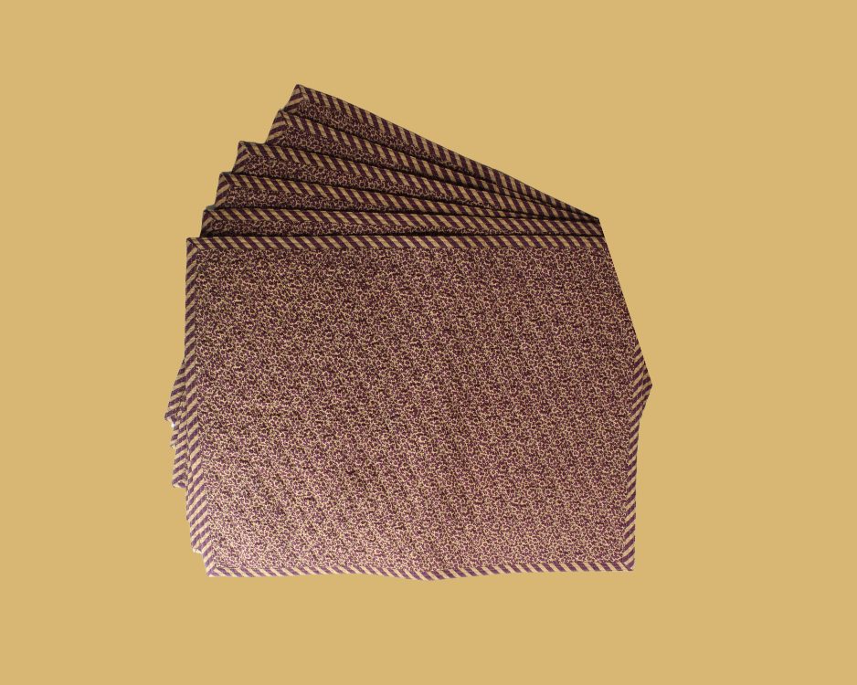 Set of 6 Leopard Burgundy Placemats