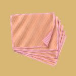 Set of 6 Orange and Pink Striped Placemats