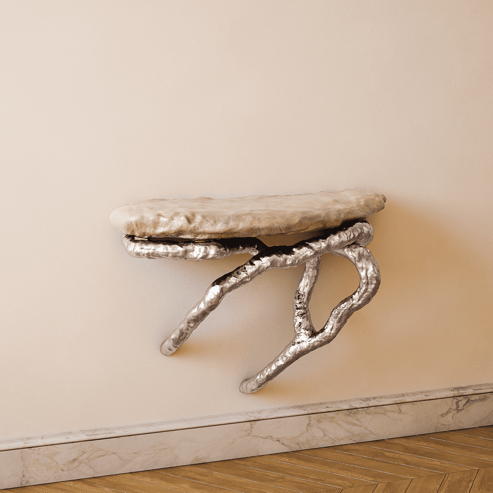 InvisibleCollection_HugoDrubay_AuxArbresWallConsole_5_Natural Beech Satin Top_Caplain Gold Beech Base