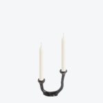 Alga Candle Holder Double Black Patina