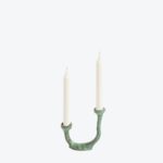 Alga Candle Holder Double Green Patina