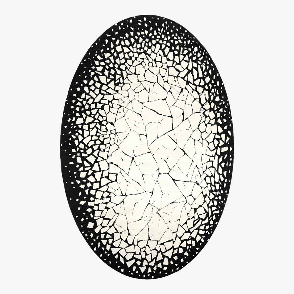 Egg Shell Rug Black