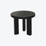 Black Seeded Cast Glass Side Table