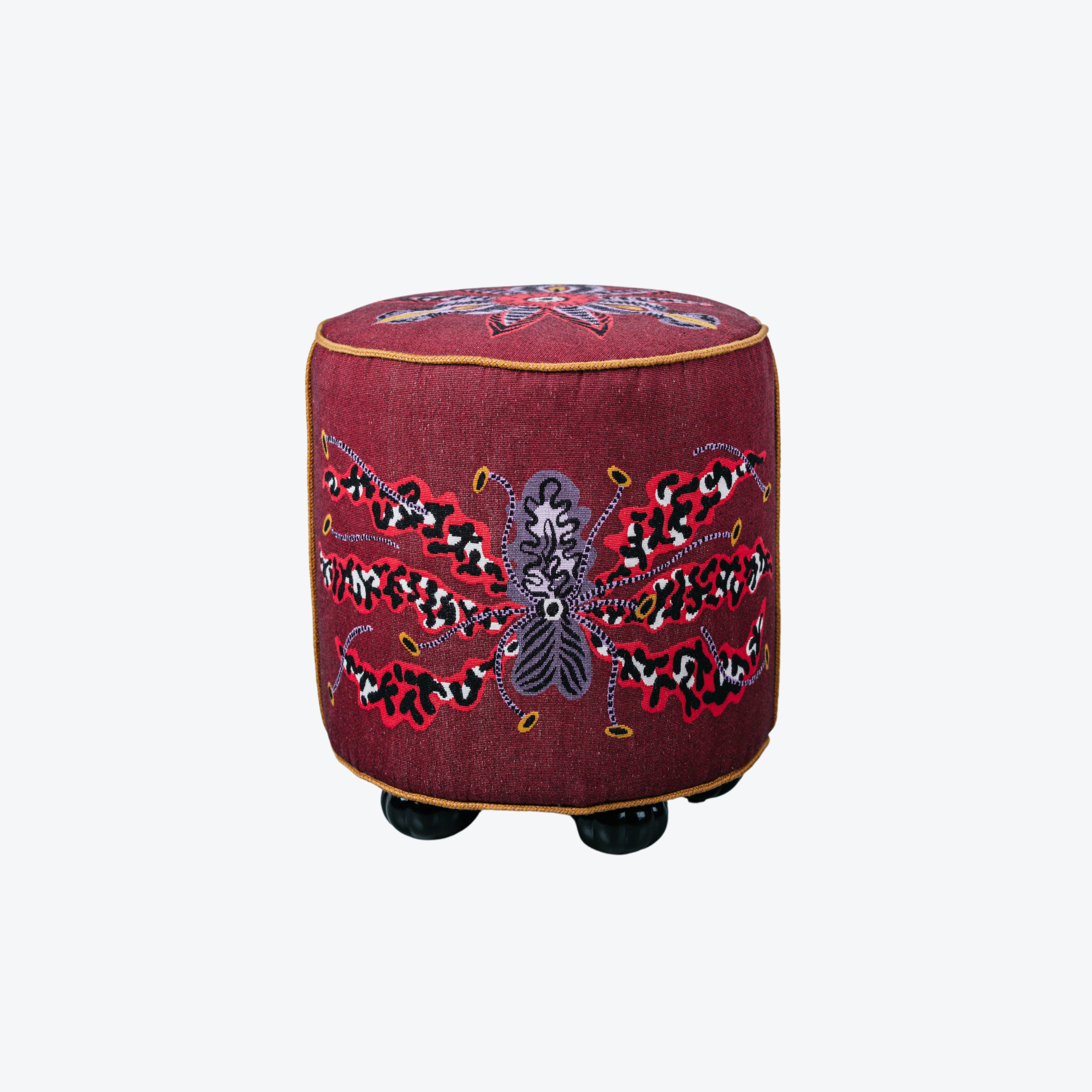 Eden Regularis Ottoman Small Burgundy